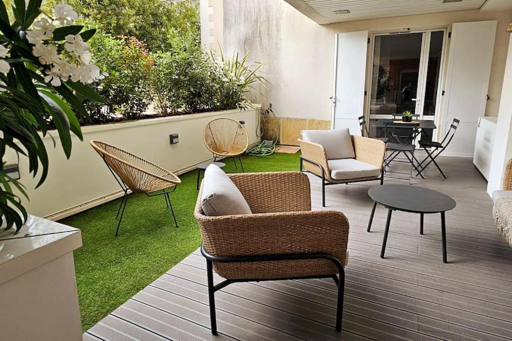 Arcareve - Grand Studio De Standing Avec Terrasse, Jardin Et Acces Direct A La Plage Arcachon Extérieur photo